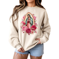Our Lady of Guadalupe Crewneck Sweatshirt – Virgen de Guadalupe Graphic Unisex Pullover