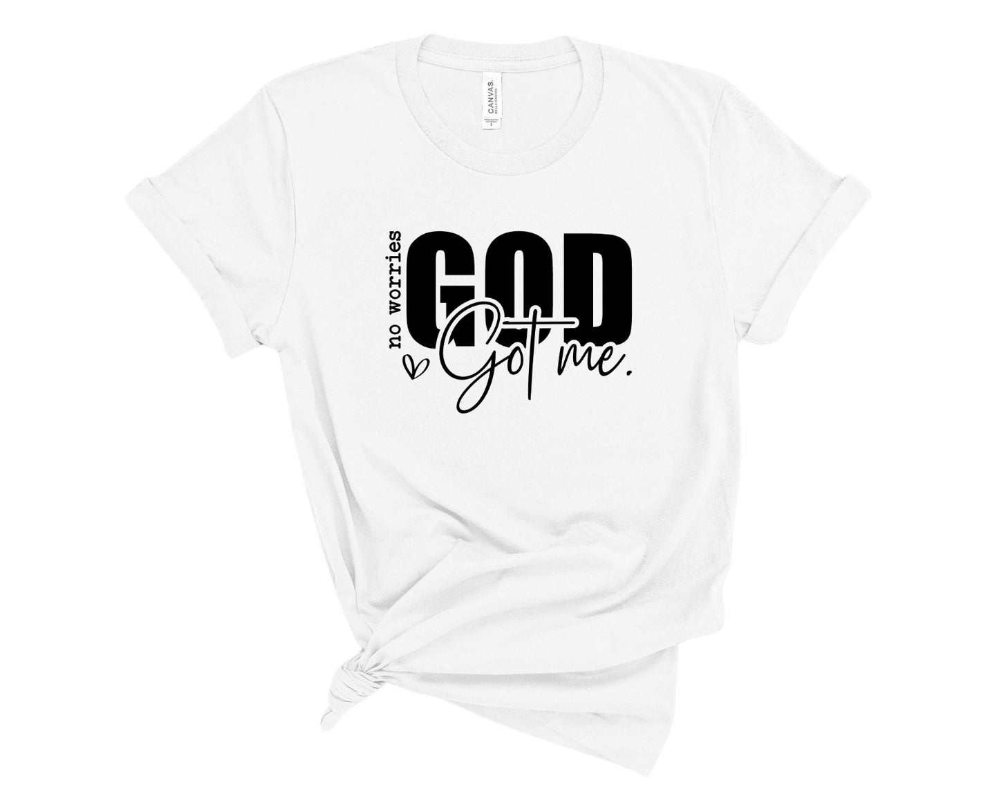 "No Worries God Got Me" Adult Unisex Short Sleeve Cotton T-Shirt Christian Gifts