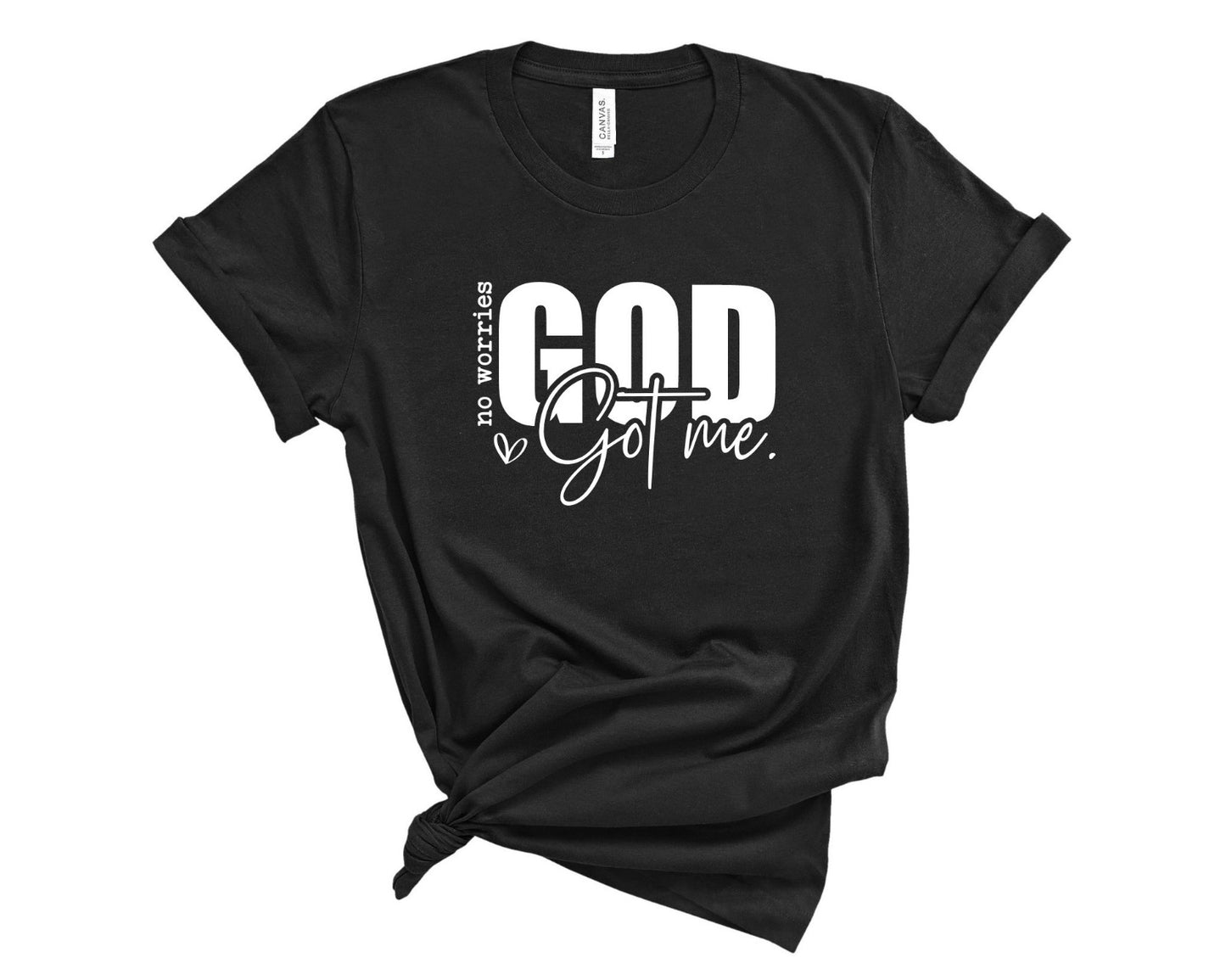 "No Worries God Got Me" Adult Unisex Short Sleeve Cotton T-Shirt Christian Gifts