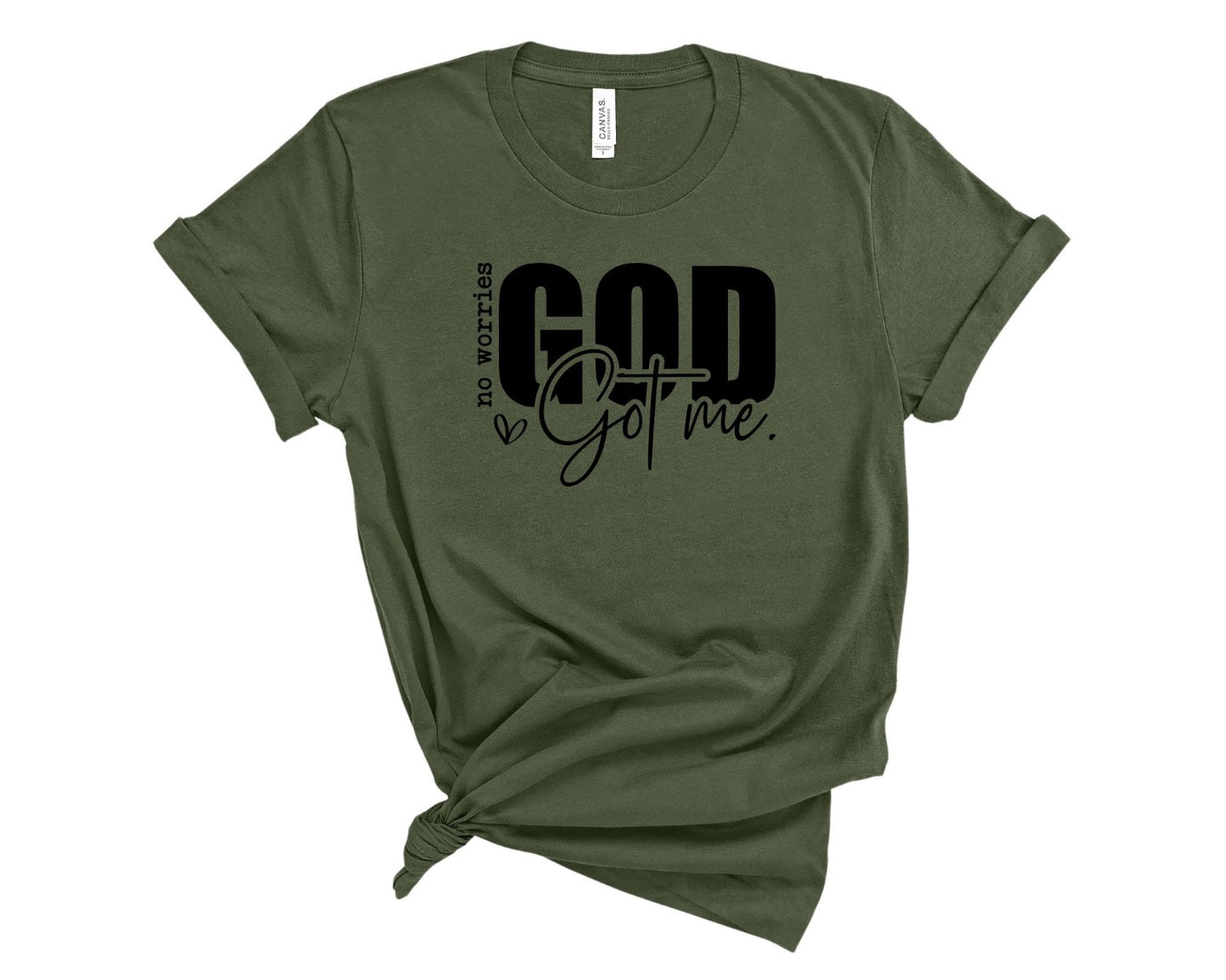 "No Worries God Got Me" Adult Unisex Short Sleeve Cotton T-Shirt Christian Gifts