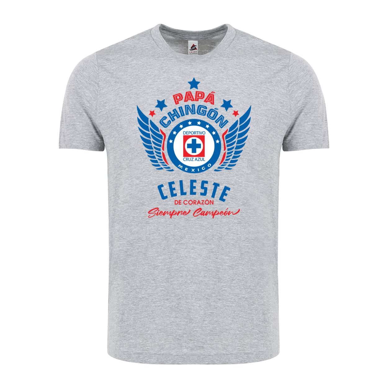 Men's Cruz Azul Papá Chingón Celeste de Corazon Cotton T-Shirts