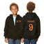 Kid/Youth Mbappe #9 Essential Zip-Up Hoodie – 80/20 Fleece with Kangaroo Pocket-With Front and Back Design