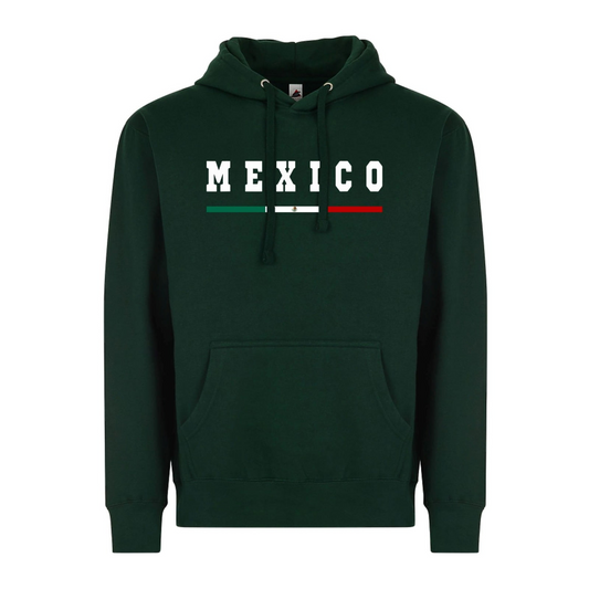Mexico Flag Hoodie, Unisex Adult Pullover Sweatshirt