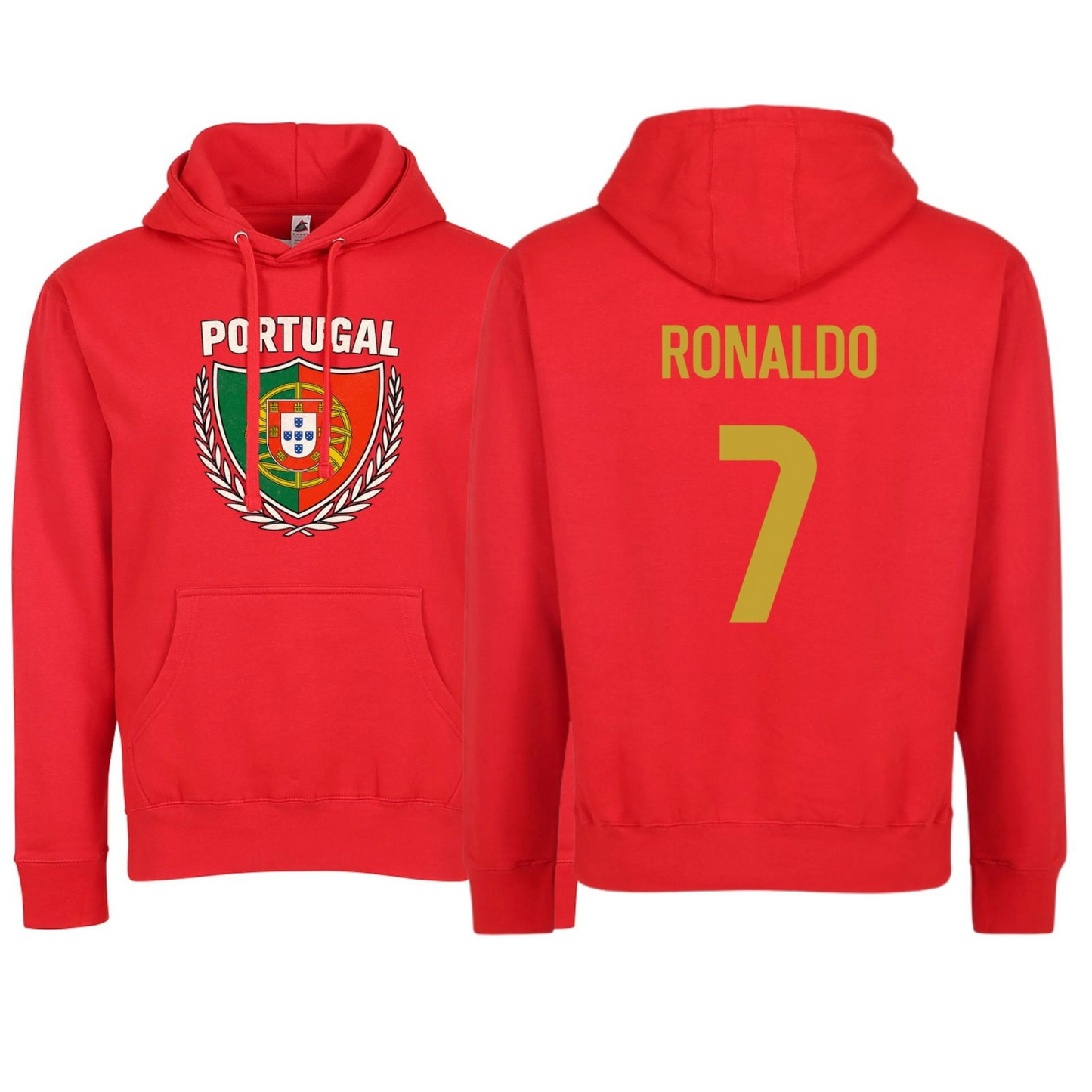 Portugal Flag Hoodie with Ronaldo #7 Back Design