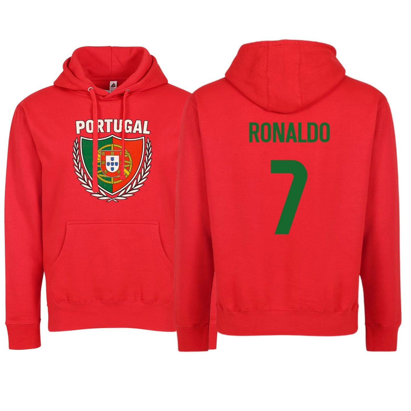 Portugal Flag Hoodie with Ronaldo #7 Back Design