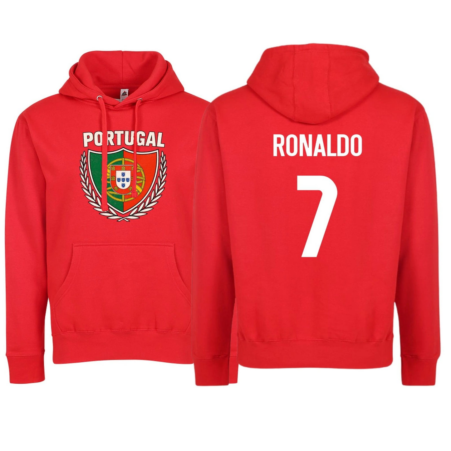 Portugal Flag Hoodie with Ronaldo #7 Back Design