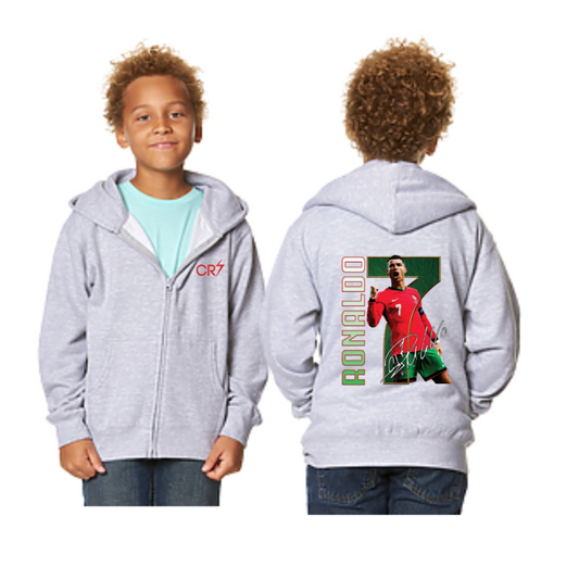 Portugal Ronaldo #7 Kids’ Zip-Up Hoodie
