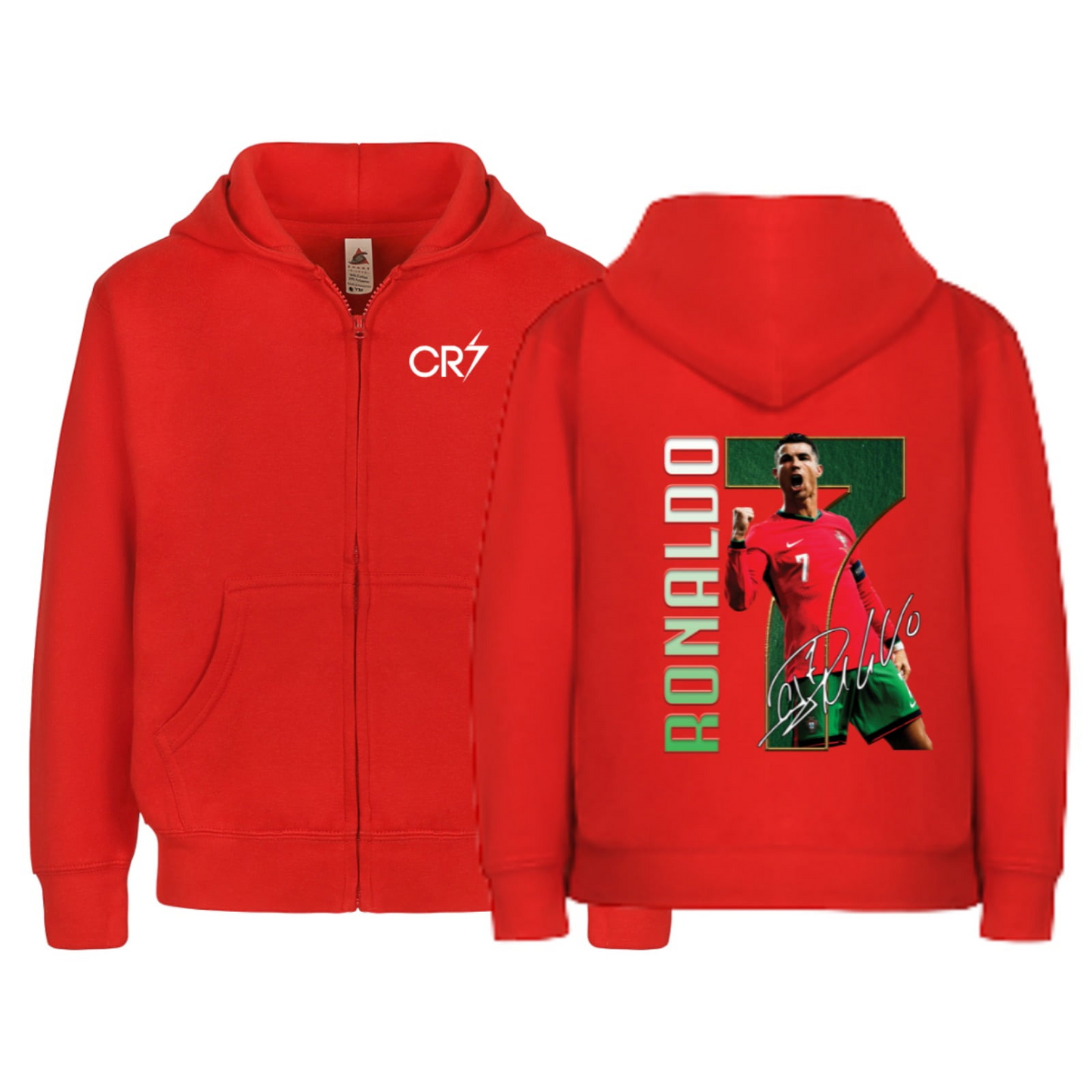 Portugal Ronaldo #7 Kids’ Zip-Up Hoodie