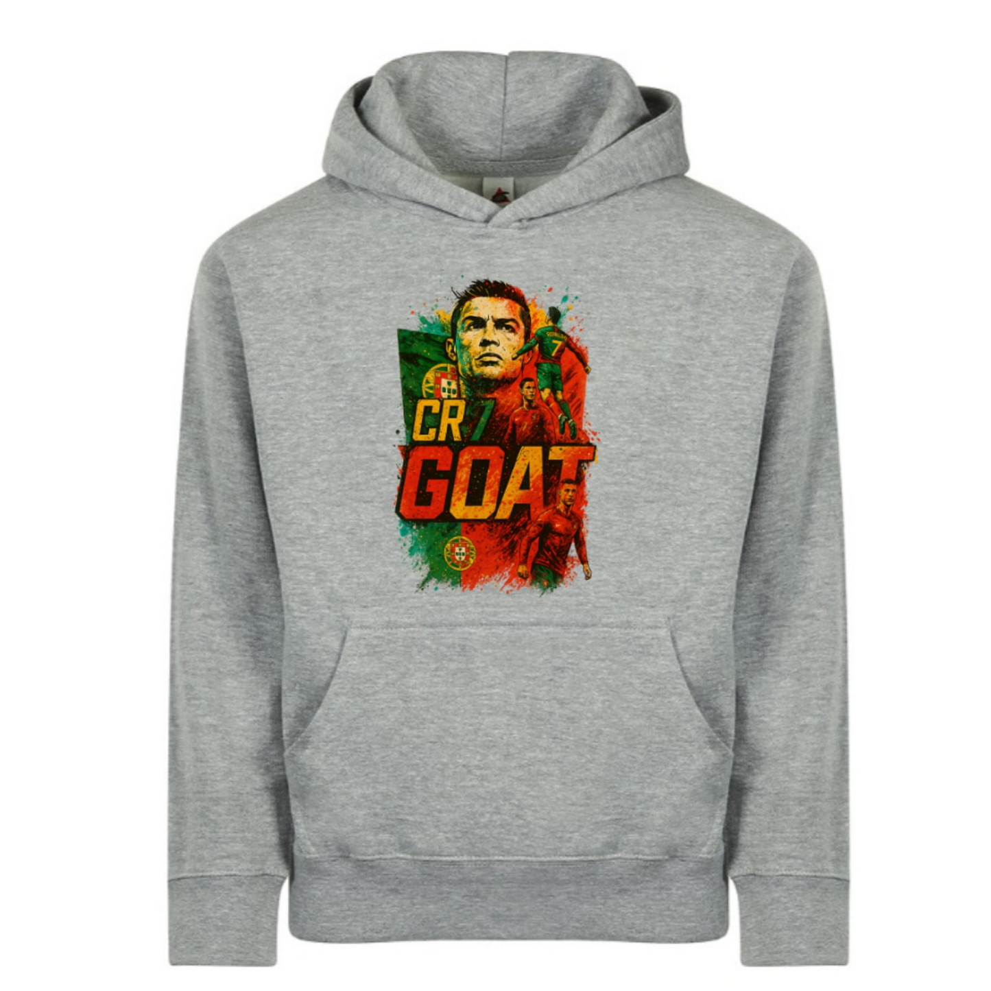 Portugal Ronaldo “GOAT” Kids’ Pullover Hoodie