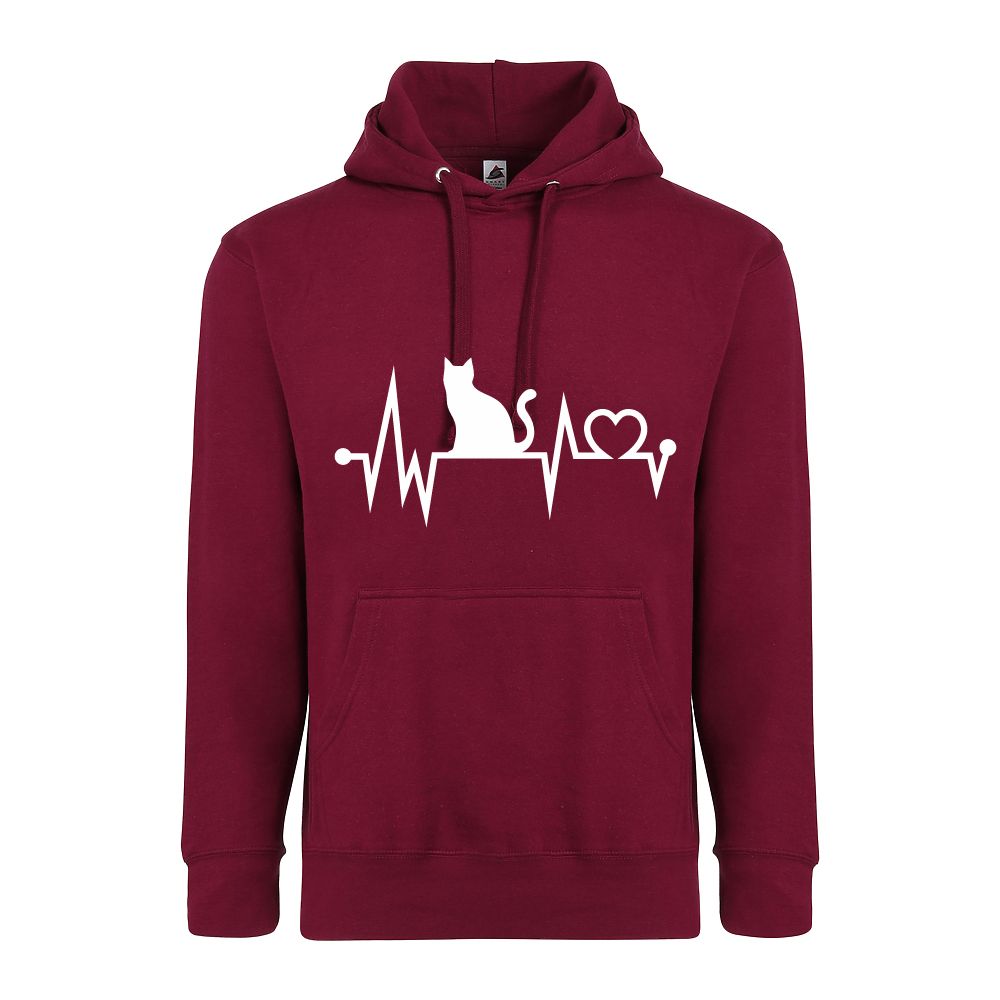 Cat Heart Beat Adult Unisex Comfort Hoodie