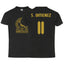 México S. Gimenez #11 Black Gold Kid's T-Shirt Soccer Fan Apparel Front and Back Design
