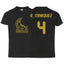México R. Marquez #4 Black Gold Kid's T-Shirt Soccer Fan Apparel Front and Back Design