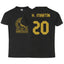 México H. Martin #20 Black Gold Kid's T-Shirt Soccer Fan Apparel Front and Back Design