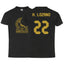 México H. Lozano #22 Black Gold Kid's T-Shirt Soccer Fan Apparel Front and Back Design