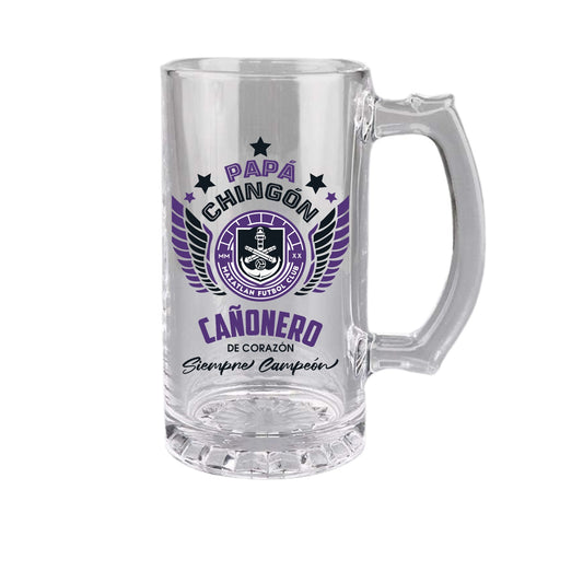 Mazatlán FC 16 oz Beer Glass Mug – Papá Chingón Design – Cañonero de Corazón, Siempre Campeón – Soccer Gift