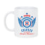 Cruz Azul Soccer Fan Coffee Mug – Cruz Azul Papá Chingón Design – Celeste de Corazón, Siempre Campeón – 11 oz White Ceramic Cup