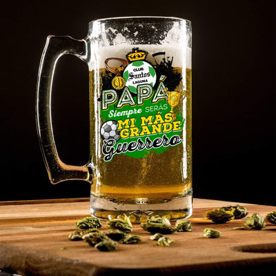 Santos 16 oz Beer Glass Mug – Soccer Gift for Dad – Father’s Day or Birthday Present – Fútbol Fan Mug
