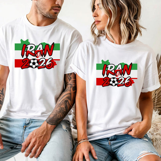 Iran T-Shirt Iran Flag Adult Unisex Soccer Fan Tee WC 2026