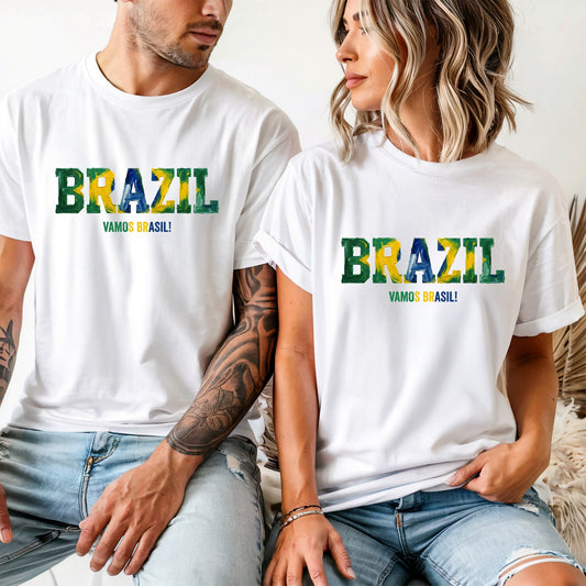 Brazil T-Shirt Vamos Brasil! Adult Unisex Soccer Fan Tee WC 2026