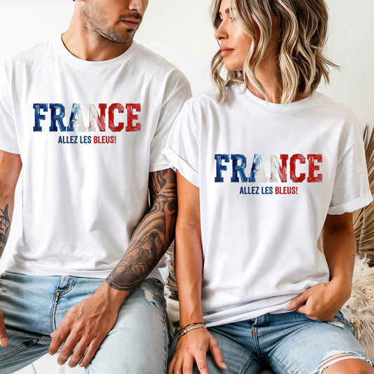 France T-Shirt France Allez Les Bleus Adult Unisex Soccer Fan Tee WC 2026