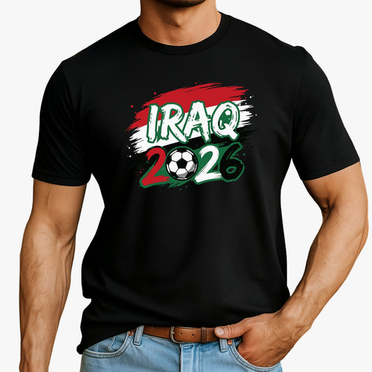 Iraq T-Shirt Iraq Flag Adult Unisex Soccer Fan Tee WC 2026