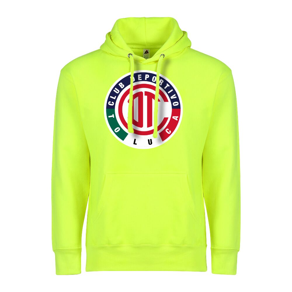 Soccer Adult Pullover Hoodie, Safety Green Color , 80/20 Fleece, Men's Fan Apparel