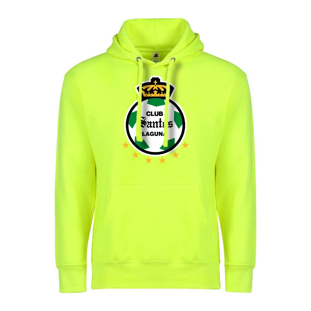 Soccer Adult Pullover Hoodie, Safety Green Color , 80/20 Fleece, Men's Fan Apparel