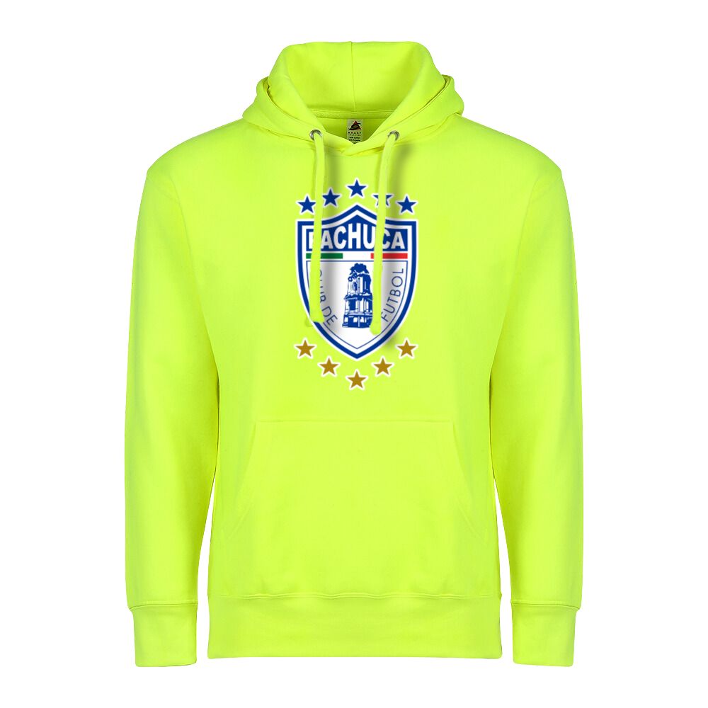 Soccer Adult Pullover Hoodie, Safety Green Color , 80/20 Fleece, Men's Fan Apparel