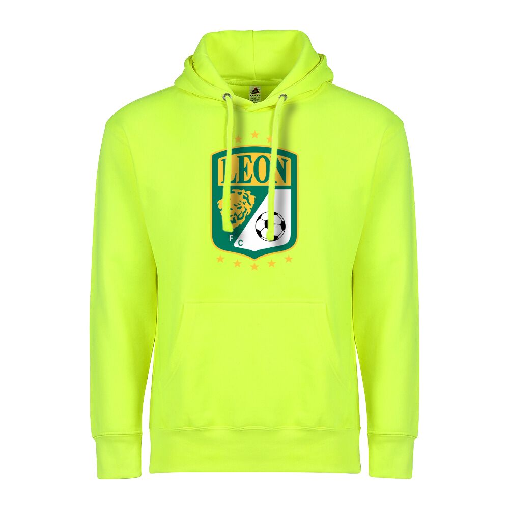 Soccer Adult Pullover Hoodie, Safety Green Color , 80/20 Fleece, Men's Fan Apparel