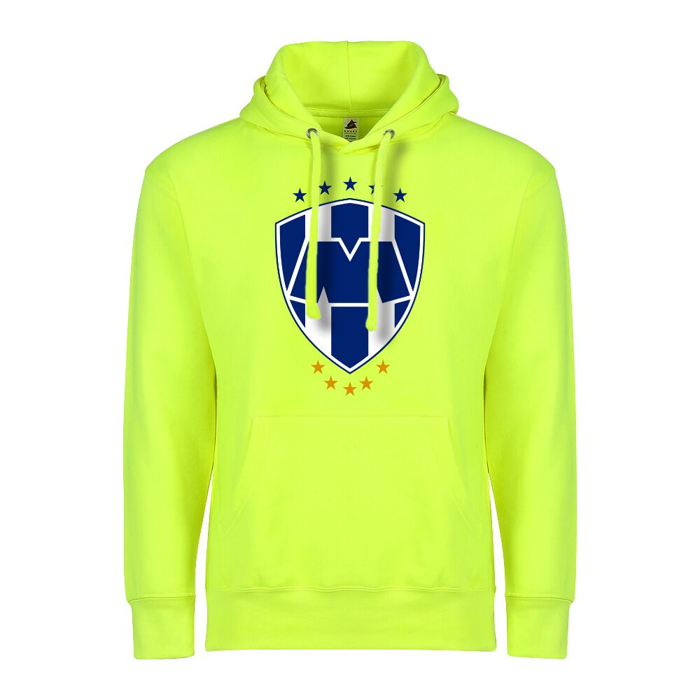 Soccer Adult Pullover Hoodie, Safety Green Color , 80/20 Fleece, Men's Fan Apparel