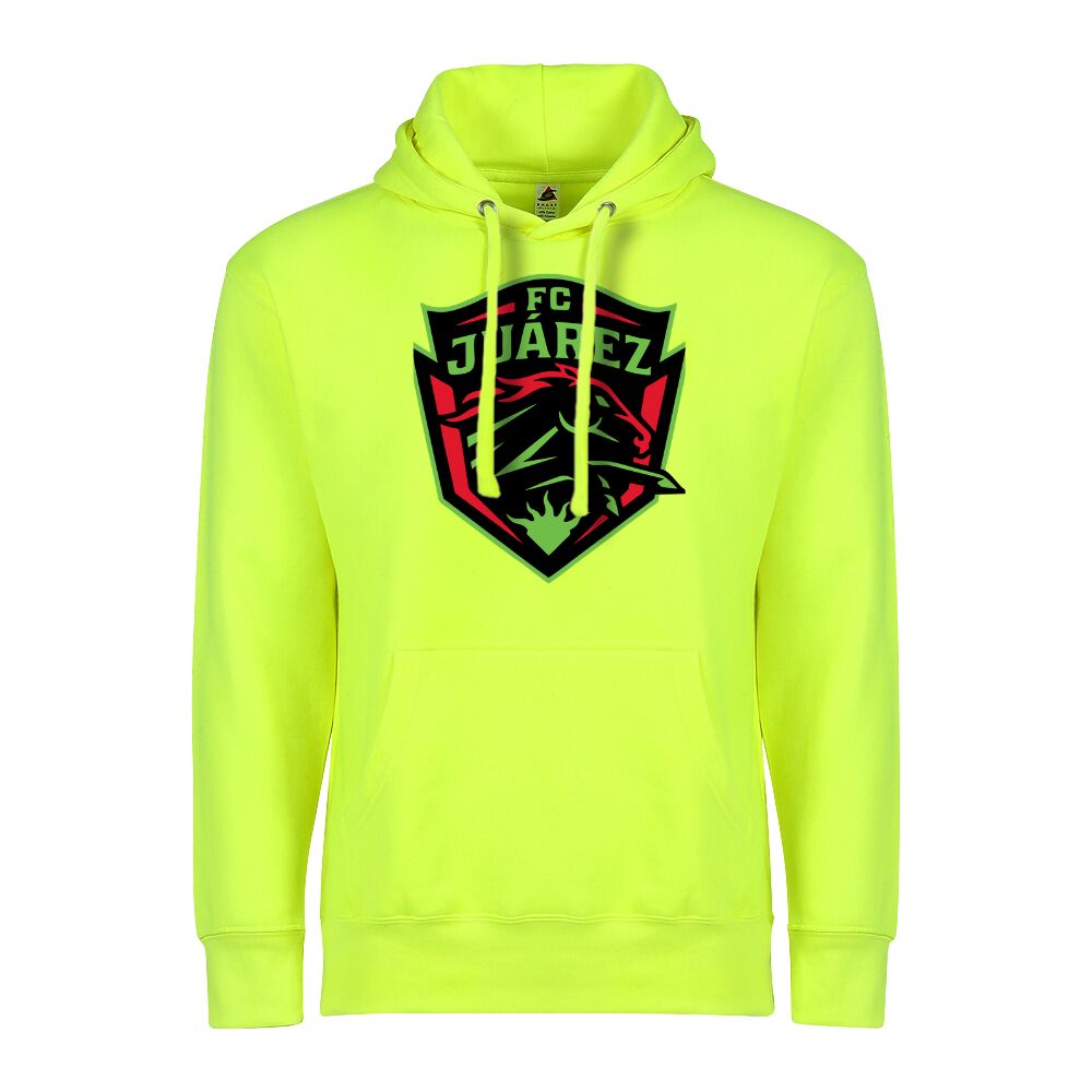 Soccer Adult Pullover Hoodie, Safety Green Color , 80/20 Fleece, Men's Fan Apparel