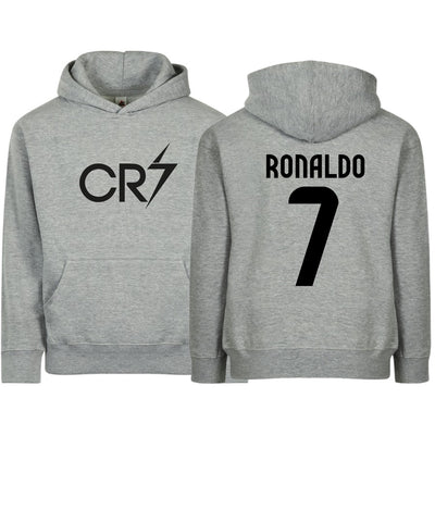 Kids/Youth CR7 Ronaldo #7 Pullover Hoodie with Kangaroo Pocket - Comfortable & Stylish Sportswear