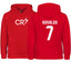 Kids/Youth CR7 Ronaldo #7 Pullover Hoodie with Kangaroo Pocket - Red - Comfortable & Stylish Sportswear