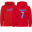 Kids/Youth CR7 Ronaldo #7 Pullover Hoodie with Kangaroo Pocket - Red - Comfortable & Stylish Sportswear