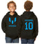 Kids/Youth Messi #10 Pullover Hoodie with Kangaroo Pocket - Comfortable & Stylish Sportswear-With Front and Back Design