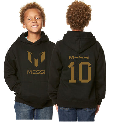 Kids/Youth Messi #10 Pullover Hoodie with Kangaroo Pocket - Comfortable & Stylish Sportswear-With Front and Back Design