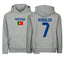 Customizable Kids/Youth Portugal Flag Ronaldo #7 Pullover Hoodie with Kangaroo Pocket - HTR Grey - Comfortable & Stylish Sportswear