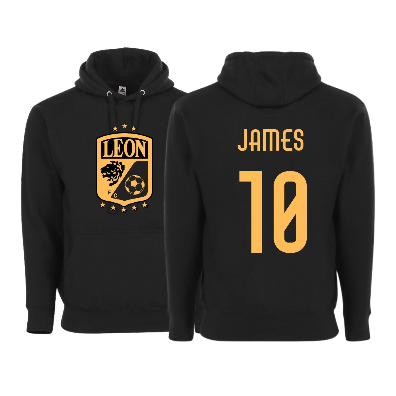 Adult Unisex Leon James #10 Pullover Hoodie – Kangaroo Pocket, Front and Back Design