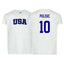 USA Flag T-Shirt – Pulisic #10 – Adult Unisex 100% Cotton Tee Shirt (Sizes S–3XL)