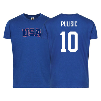USA Flag T-Shirt – Pulisic #10 – Adult Unisex 100% Cotton Tee Shirt (Sizes S–3XL)