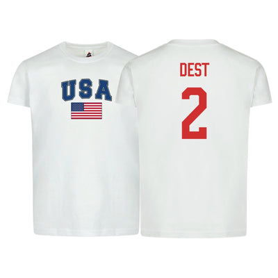 USA Flag T-Shirt – Dest #2 – Adult Unisex 100% Cotton Tee (Sizes S–3XL)