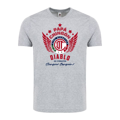 Toluca Papá Chingón T-Shirt – Diablo de Corazón, Siempre Campeón Soccer Fan Tee for Men