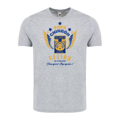 Tigres Papá Chingón T-Shirt – Felino de Corazón, Siempre Campeón Soccer Fan Tee for Men