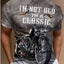 Retro Biker's Printed Round Neck Short Sleeve T-shirt