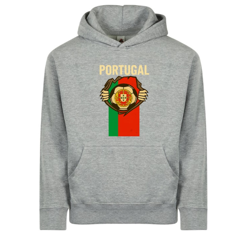 Portugal Flag Kids Pullover Hoodie Soccer Fan Apparel
