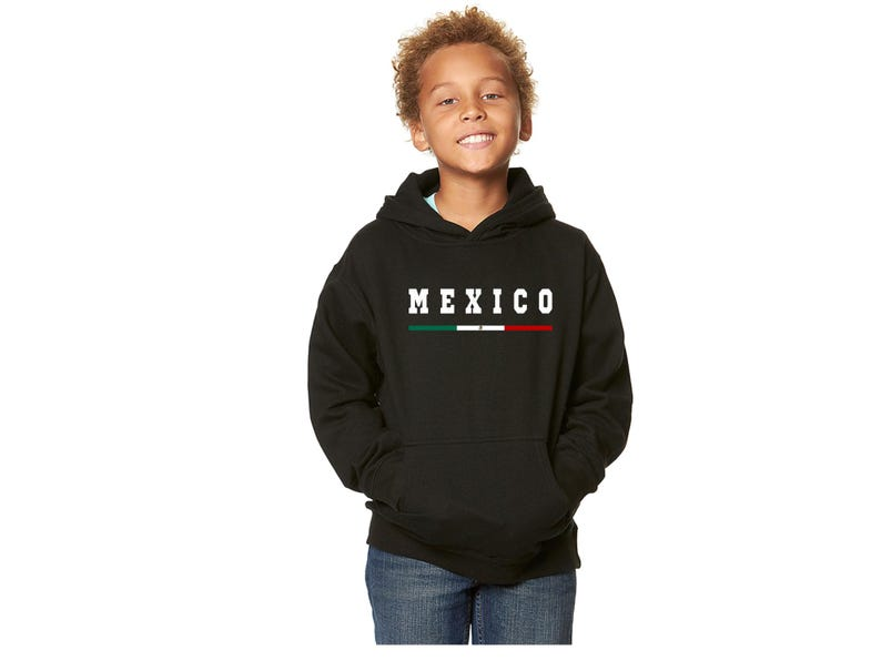 Mexico Flag Kids Hoodie Soccer Fan Pullover