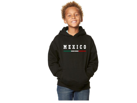 Mexico Flag Kids Hoodie Soccer Fan Pullover