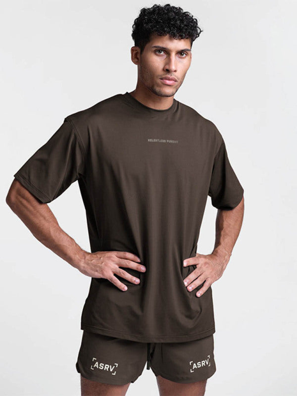 Men's round neck short-sleeved solid color quick-drying all-match sports T-shirt