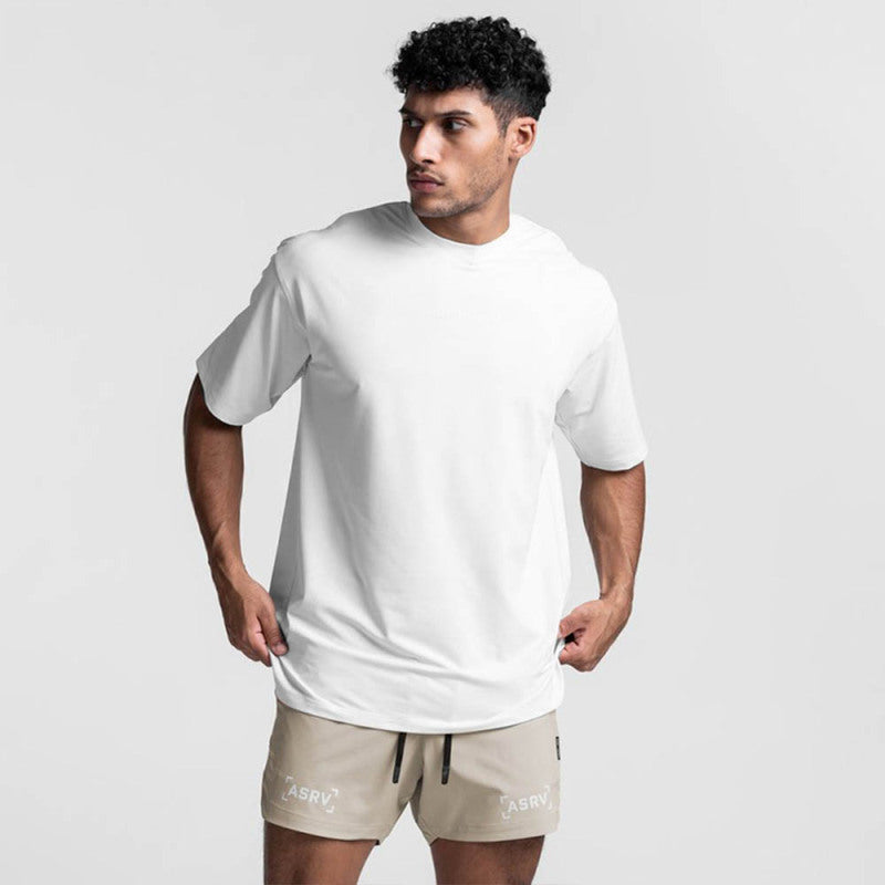 Men's round neck short-sleeved solid color quick-drying all-match sports T-shirt