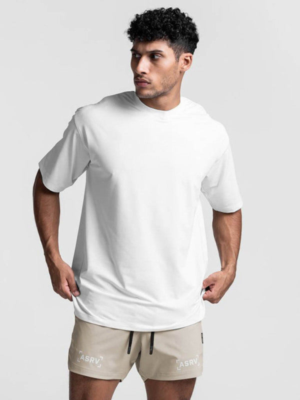 Men's round neck short-sleeved solid color quick-drying all-match sports T-shirt